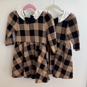 Janie and Jack Tan and Black Plaid Dress